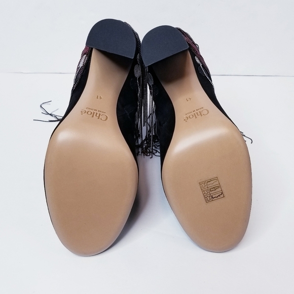 Chloe Bead Fringe Suede Ankle Boots‎ - Picture 8 of 12